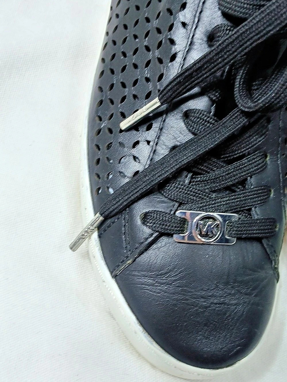 Michael Kors Perforated Leather Sneakers in Black - Picture 12 of 13